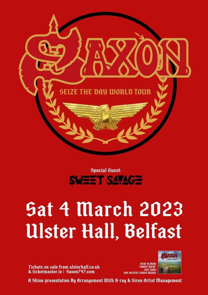 Saxon – Live, w/ Sweet Savage – Ulster Hall, Belfast