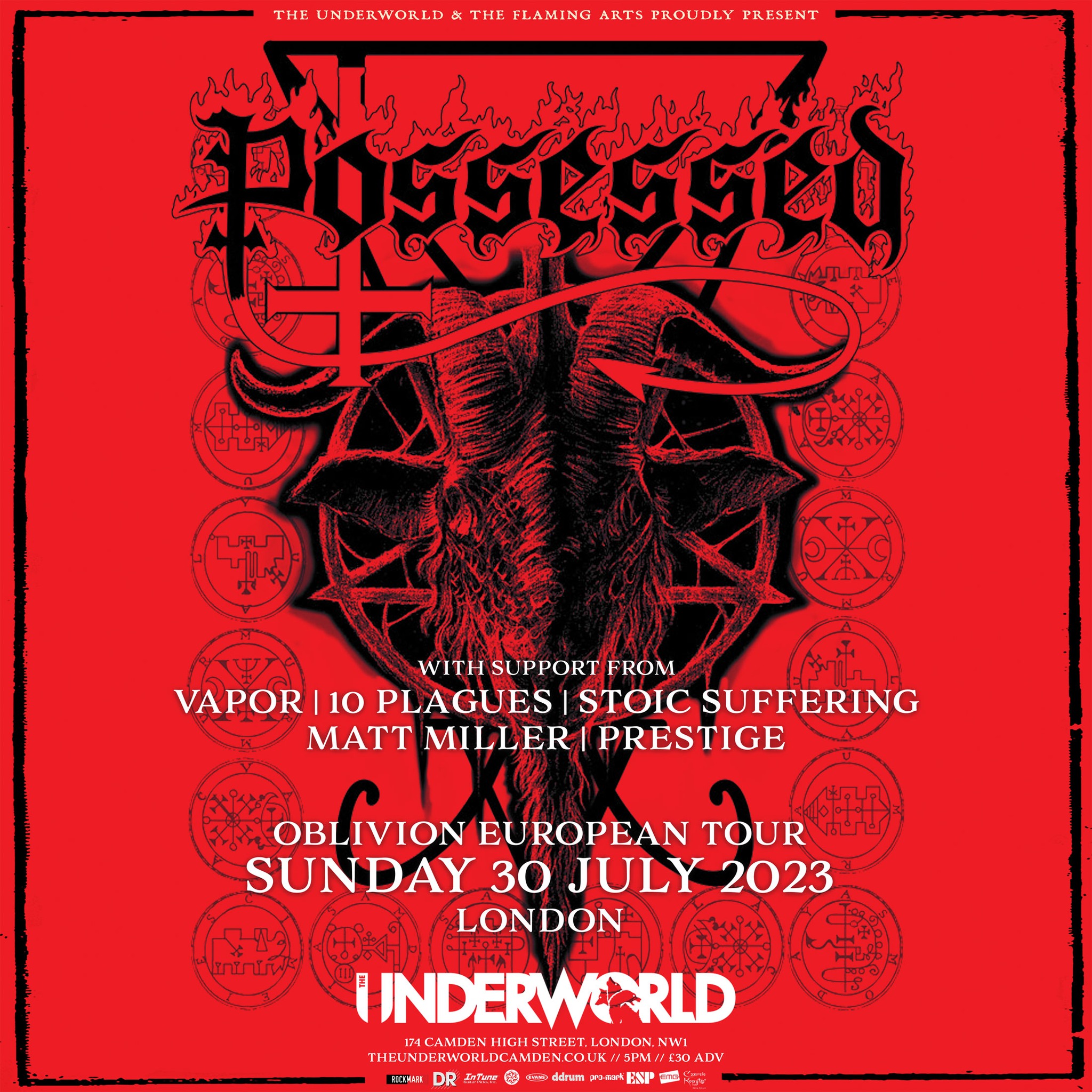 Possessed, Vapor, 10 Plagues, Stoic Suffering, Matt Miller, Prestige – Live at The Underworld